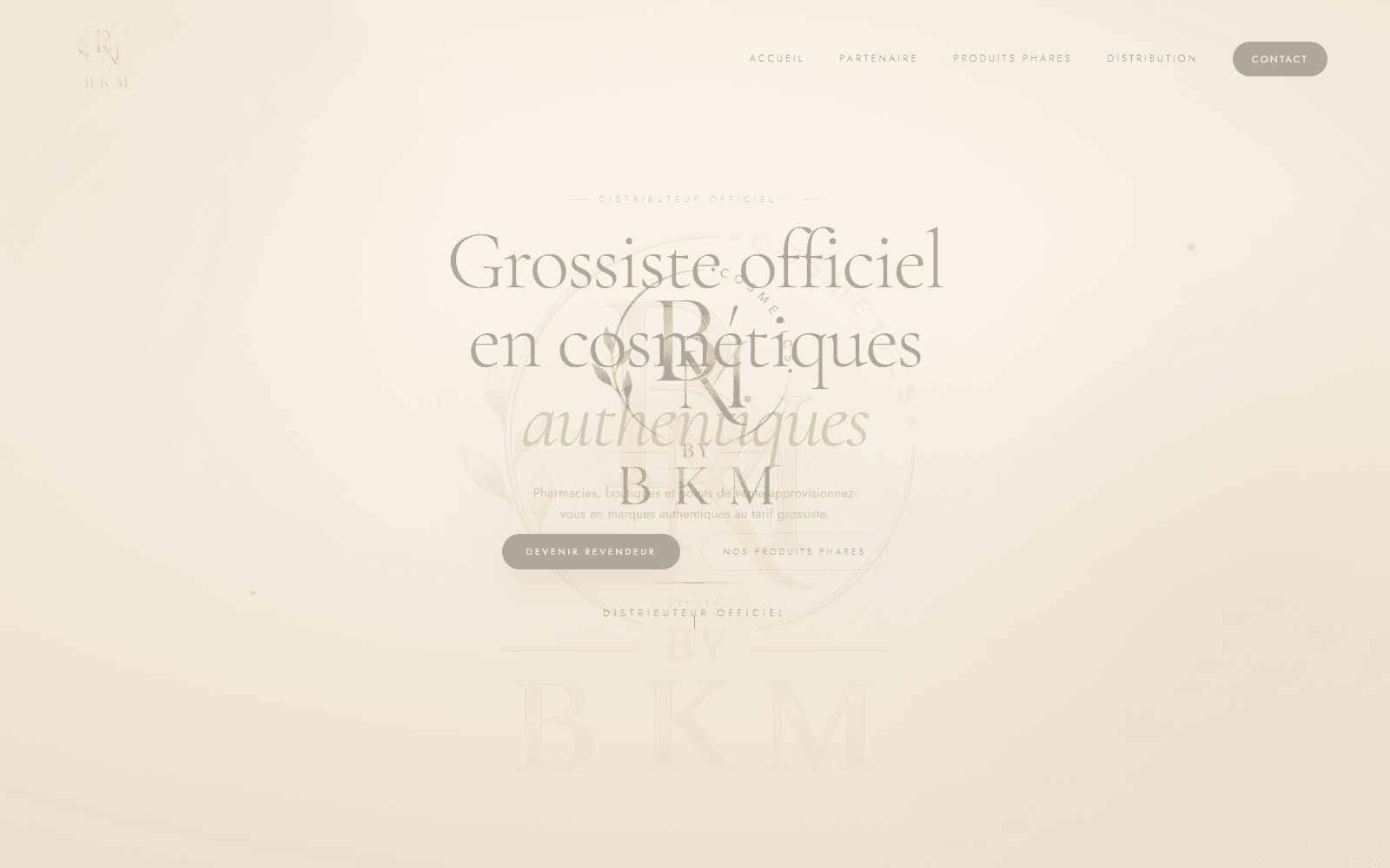 Site BKM Cosmetics en production — réalisé par WideWeb
